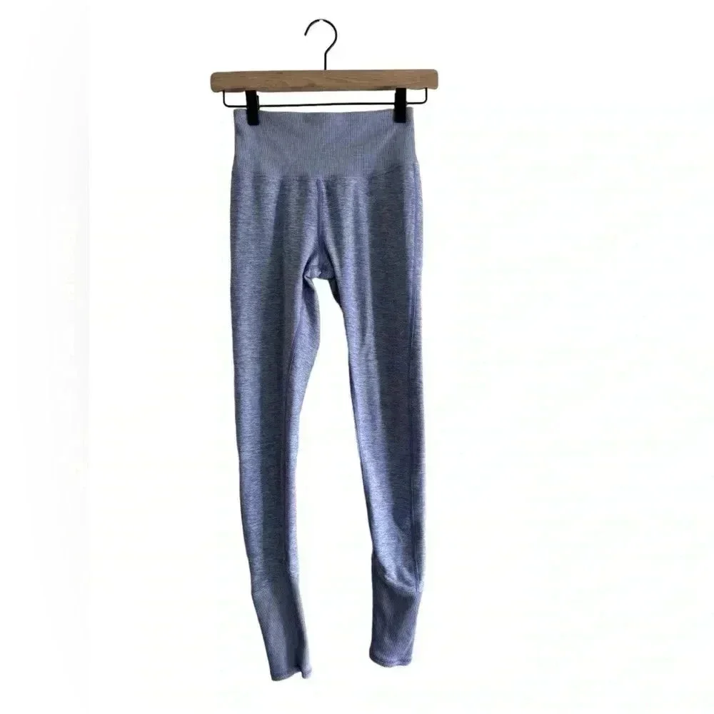 Alo Yoga 7/8 High Waist Sueded Lounge Legging Lead Wash Purple (00778)